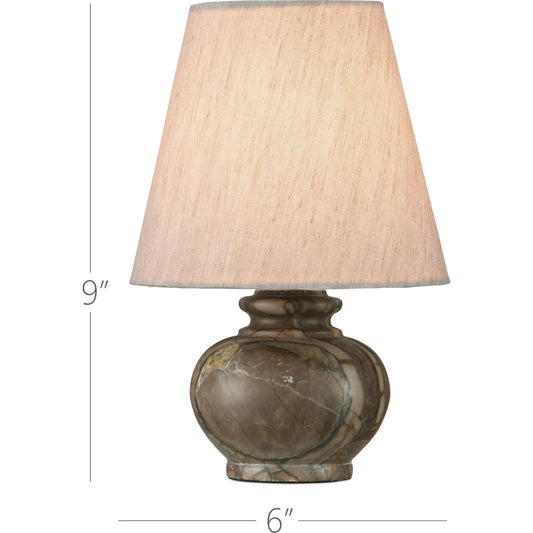 Piccolo Pistachio Mini Table Lamp by Currey and Company in natural green. Made from pistachio green marble in a unique style.