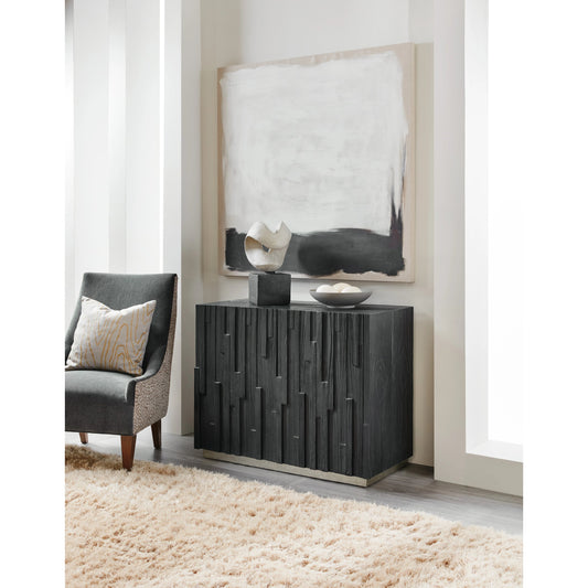 Chapman Shou Sugi Ban Accent Chest by Hooker Furniture in charred black. Made from pine veneers in a modern style.