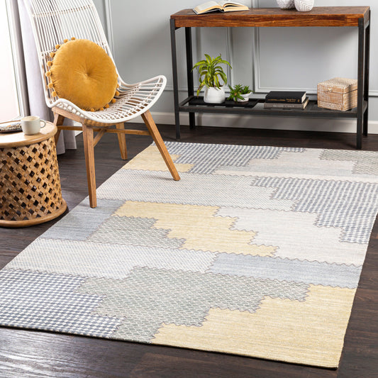Didim Rug - 26057 by Surya in taupe, dark brown. Made from 50% viscose, 40% polyester, 10% cotton in a unique style.
