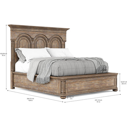 Architrave Panel Bed by A.R.T. Furniture in almond. Made from pine solids and veneer in a traditional style.