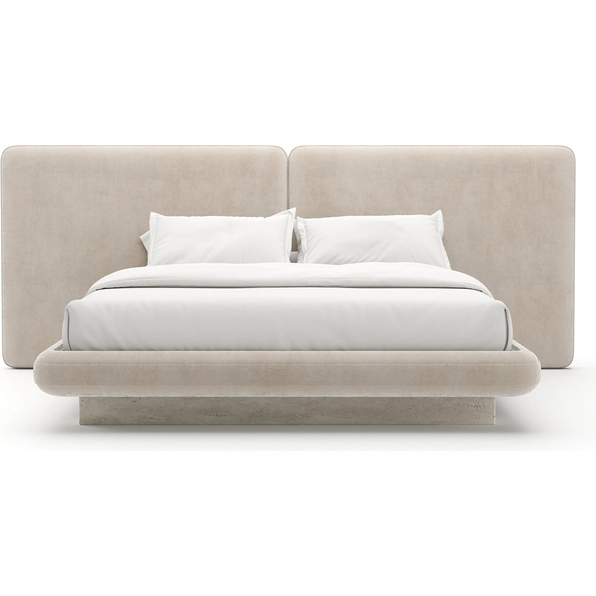 Overlap Upholstered 2 Panel Bed by Caracole. Made from stone in a transitional style.