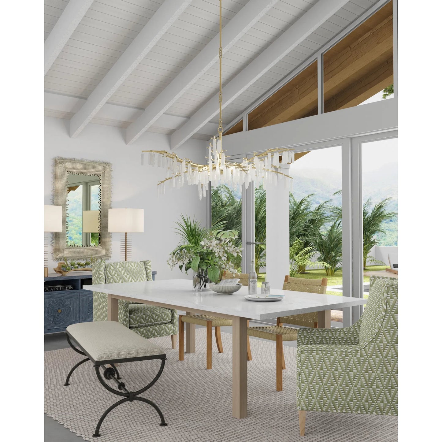 006 SI-1894630 | Lifestyle | Walwyn Table Lamp by Currey and Company in painted antique brass. Made from metal in a modern style.