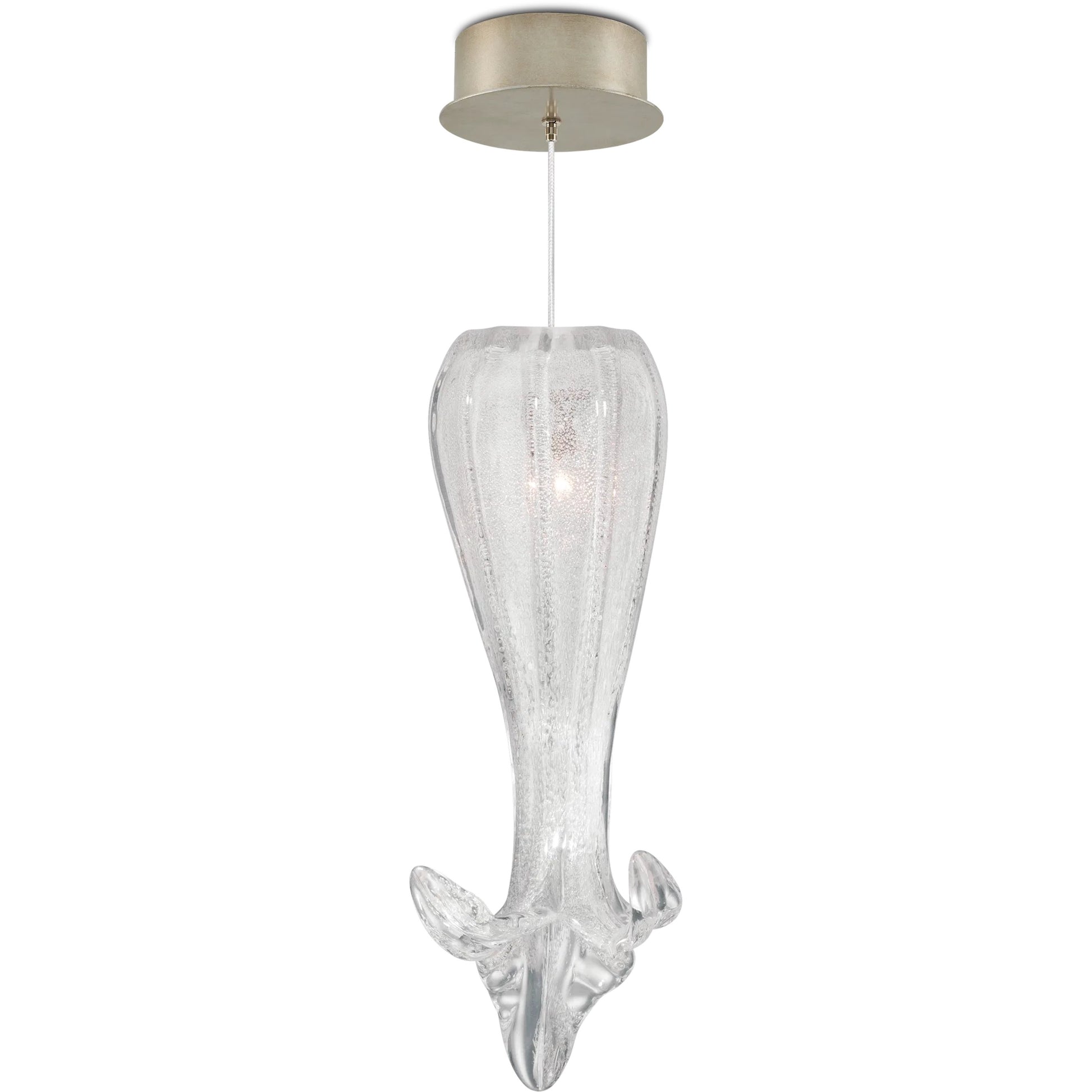 Calmar Pendant by Currey and Company in opaque. Made from art glass in a modern style.