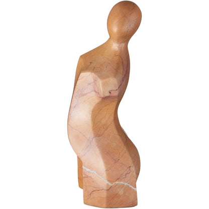 Giada Rosa Bust Sculpture by Currey and Company in natural. Made from rosa cappuccino marble in a modern style.