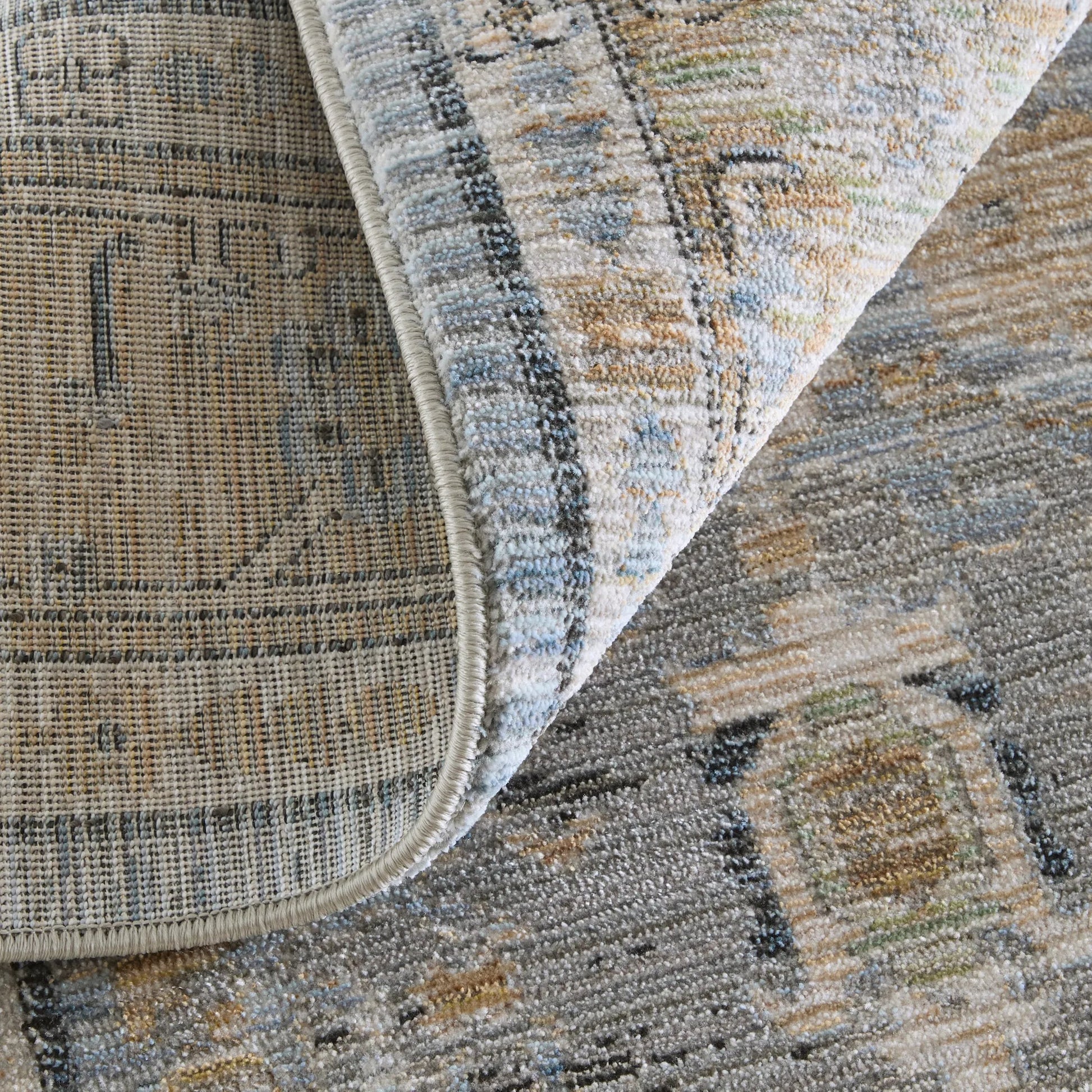 Augustine Traditional Bordered AUG39TZF Rug by Feizy in blue, ivory, tan. Made from polypropylene, polyester in a unique style.