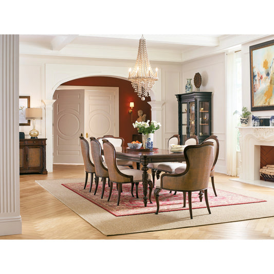 Charleston Upholstered Arm Chair (Set of 2) by Hooker Furniture in chateau linen and maraschino cherry. Made from fabric, cane in a transitional style.