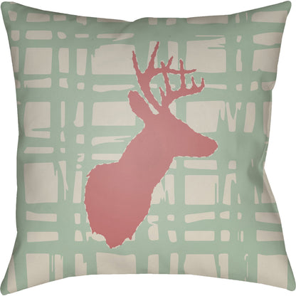 Deer Pillow - 26160 by Livabliss. Made from front: 100% polyester, back: 100% polyester in a modern style.