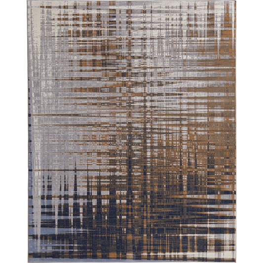 Clio Rug - 39K4F by Feizy in blue, orange, gray. Made from polypropylene, polyester in a unique style.