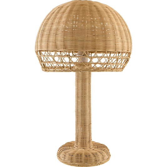 Denham Accent Table Lamp by Livabliss in beige and natural. Made from rattan in a unique style.