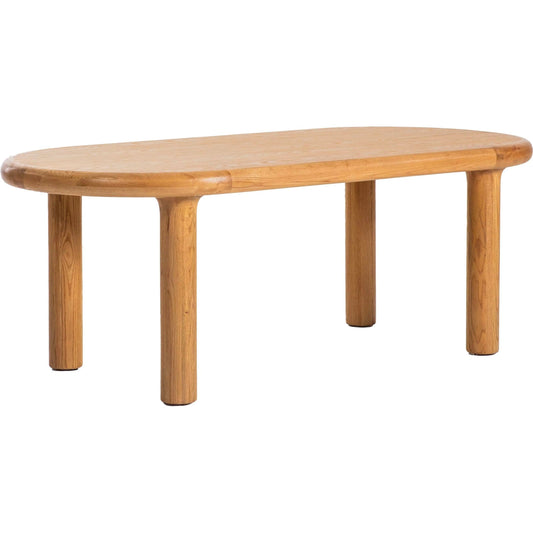 Destiny Oval Dining Table by LH Imports in brown and natural oak. Made from solid oak, oak veneer in a unique style.
