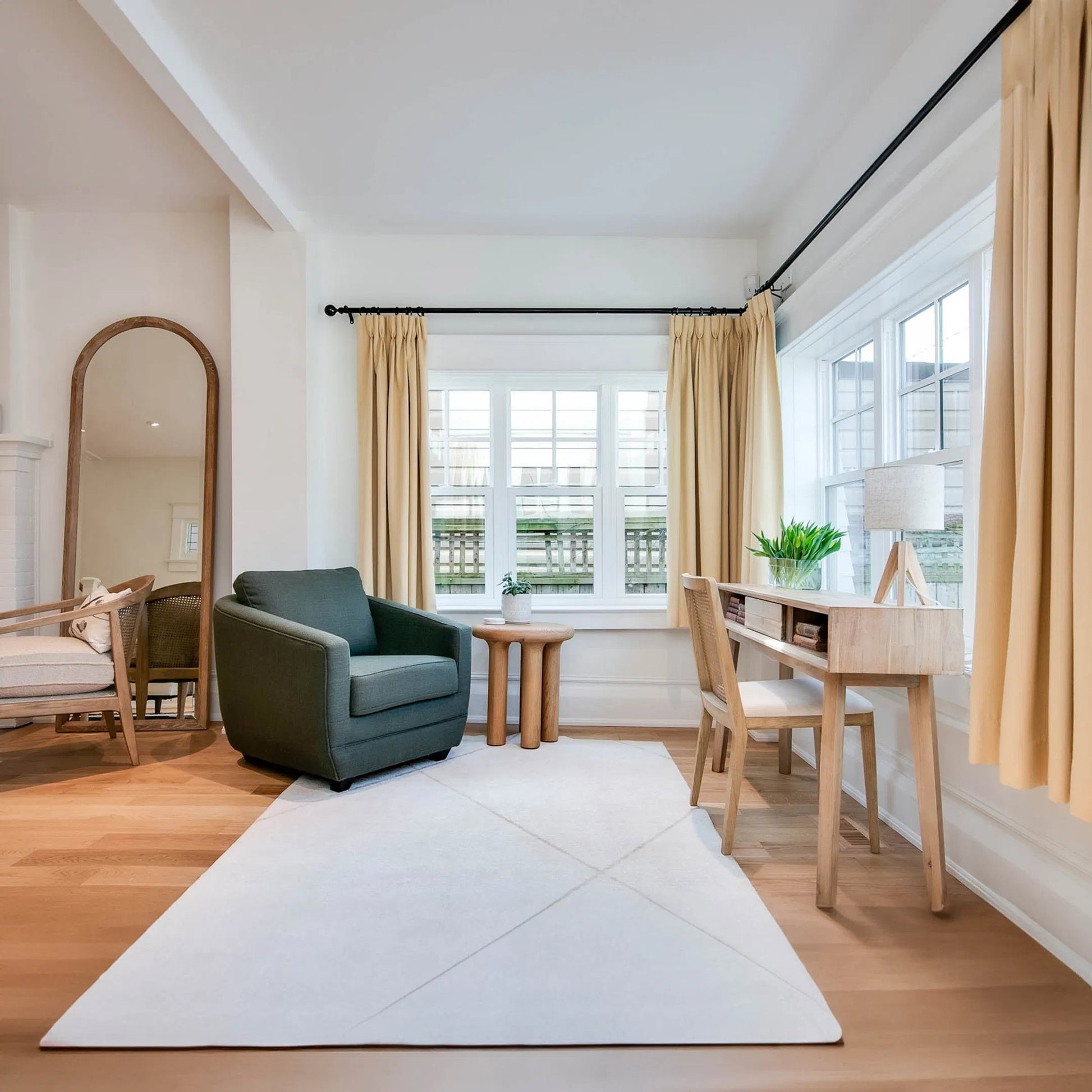 Destiny Side Table by LH Imports in brown and natural oak. Made from solid oak, oak veneer in a transitional style.
