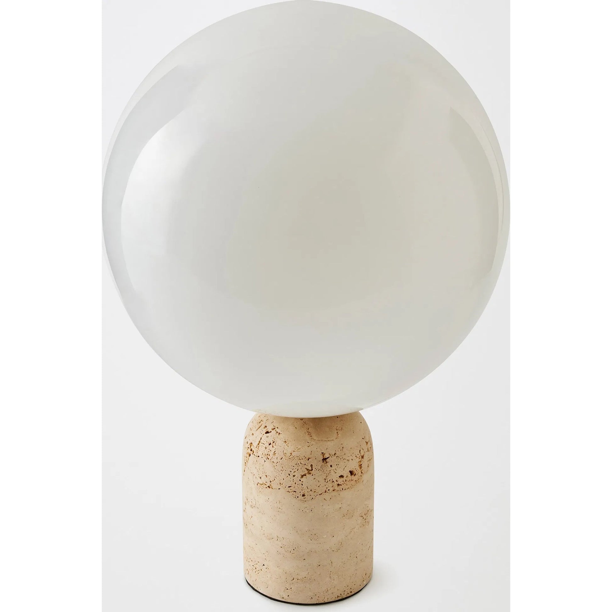 Orb Table Lamp by Global Views in travertine. Made from travertine, glass in a transitional style.