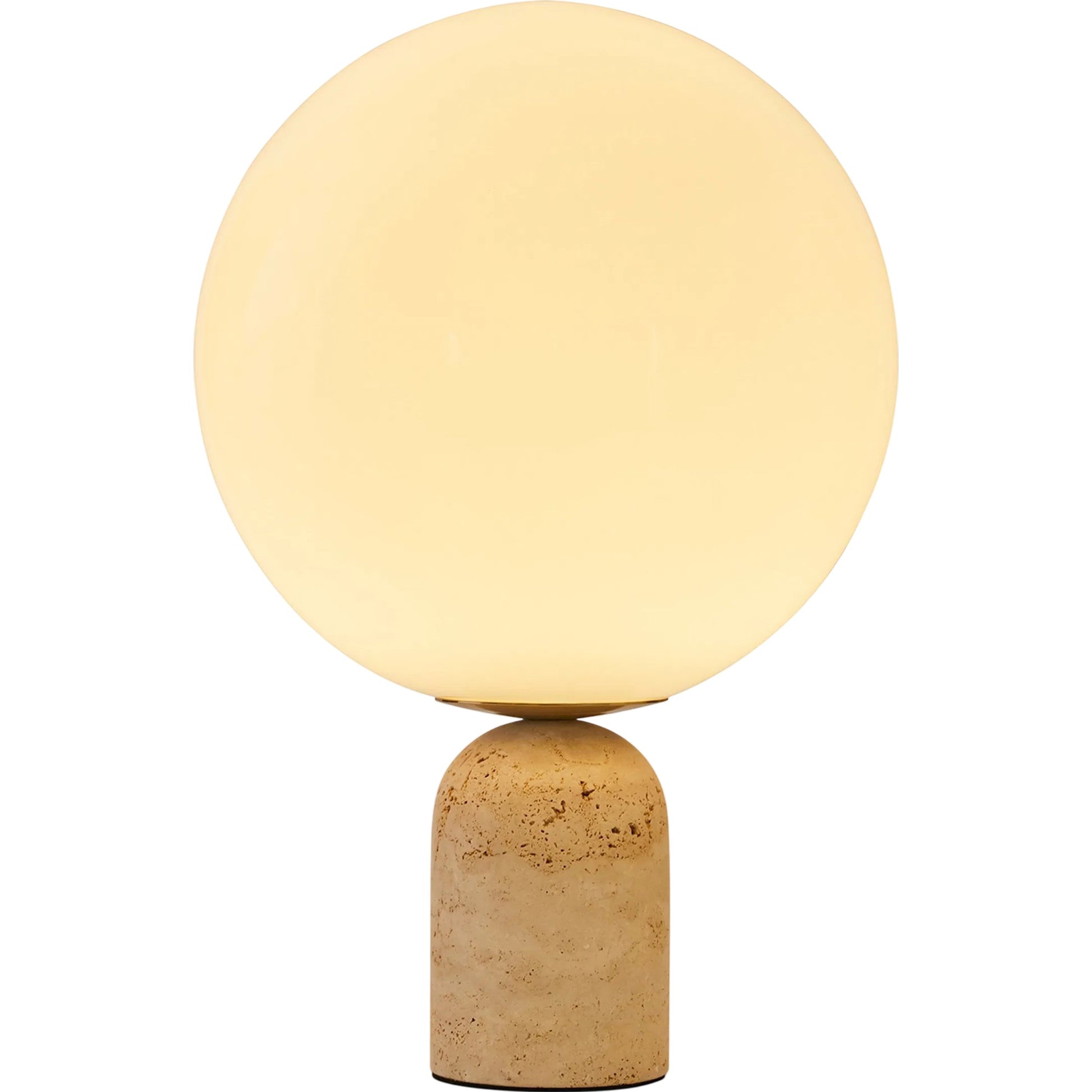 Orb Table Lamp by Global Views in travertine. Made from travertine, glass in a transitional style.
