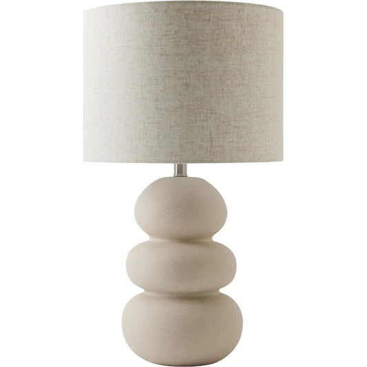 Ceramic Bubbled Lamp by Global Views in beige. Made from ceramic in a transitional style.