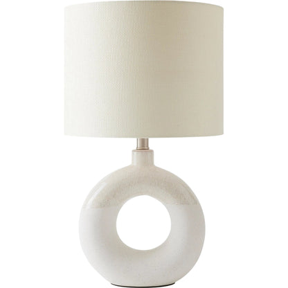 Open Ring Lamp by Global Views in white. Made from ceramic in a modern style.