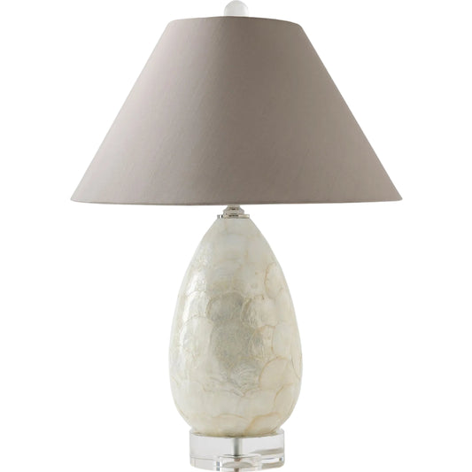 Abalone Shell Scaled Lamp by Global Views in gray. Made from crystal, metal in a modern style.