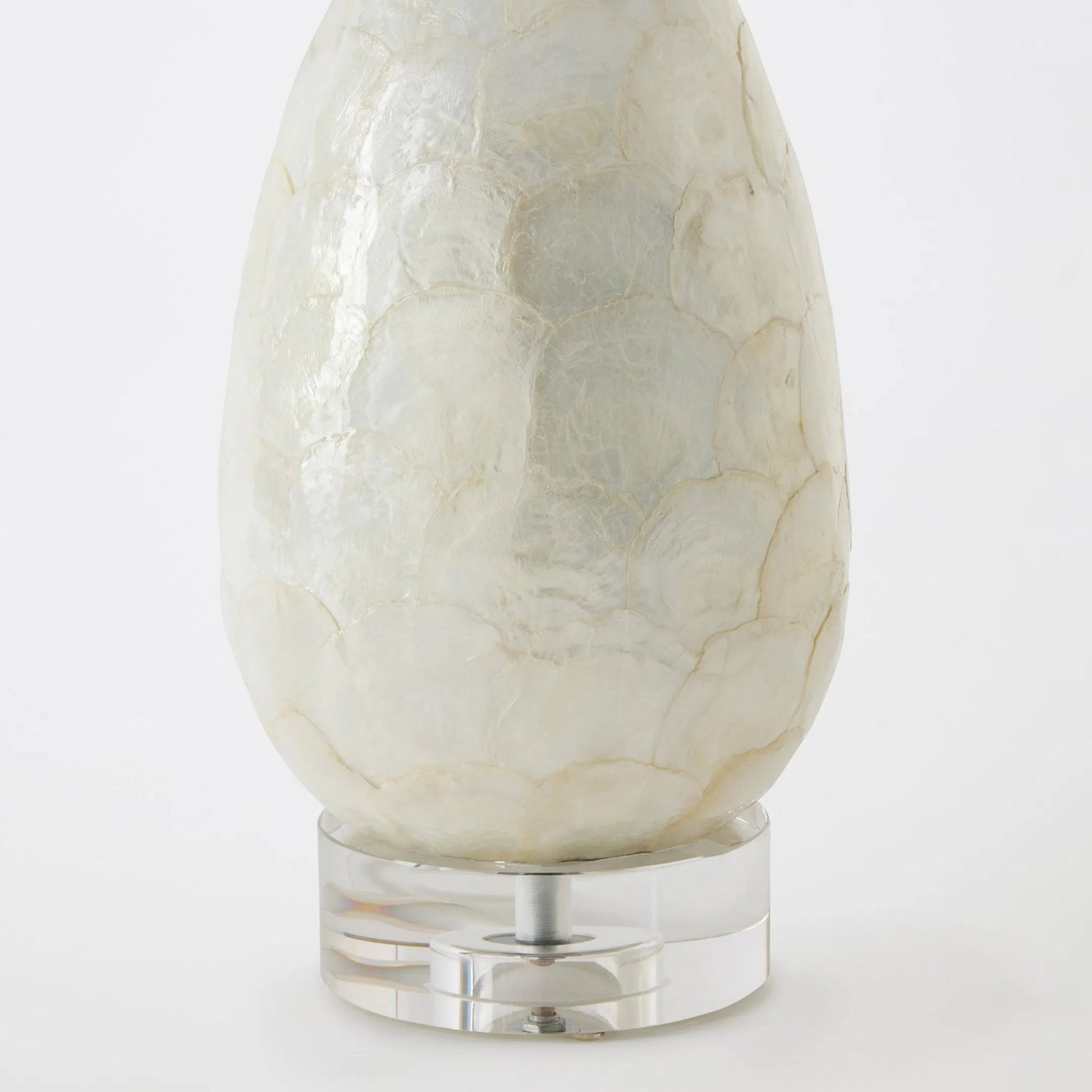 Abalone Shell Scaled Lamp by Global Views in gray. Made from crystal, metal in a modern style.