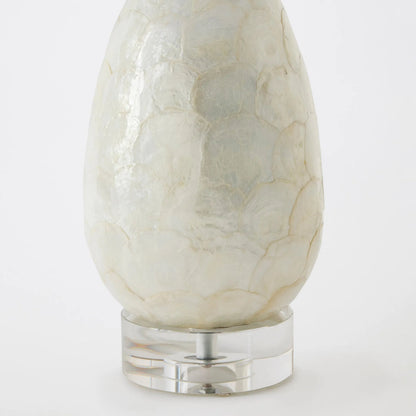 Abalone Shell Scaled Lamp by Global Views in gray. Made from crystal, metal in a modern style.