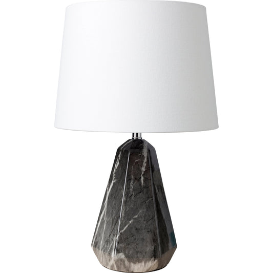 Destin - 19818 by Surya in n/a, white and base marbled. Made from linen, polyester, ceramic, metal - iron, 100% metal in a modern style.