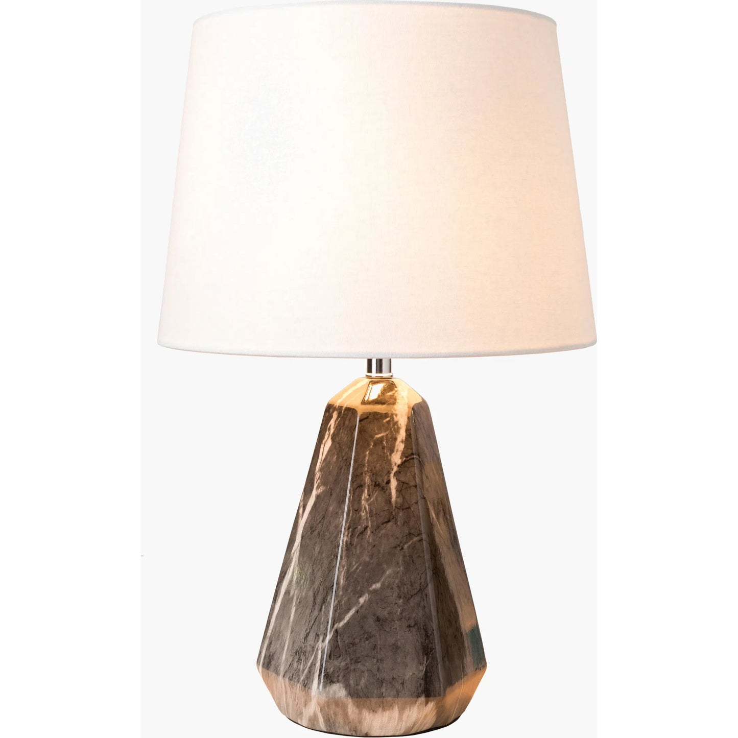 002 S-231157 | Closeup | Destin - 19818 by Surya in black, metallic nickel and base marbled. Made from linen, polyester, ceramic, metal - iron, 100% metal in a modern style.