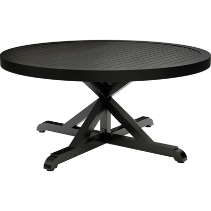 Monterey Outdoor 60" Dining Table by Sunset West in copper. Made from aluminum in a modern style.