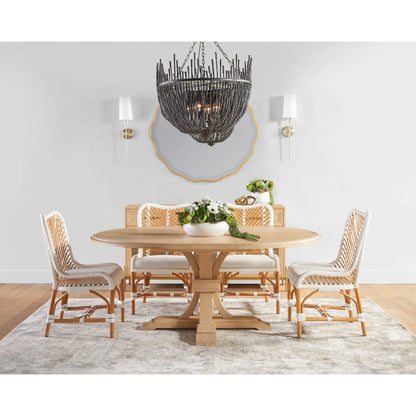 Devon Dining Table by Essentials For Living in natural gray. Made from solid acacia, acacia veneer in a cottage & farmhouse style.