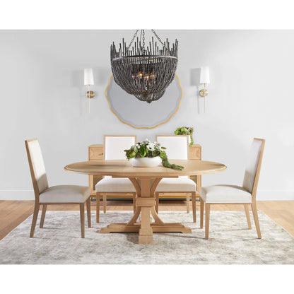 Devon Dining Table by Essentials For Living in natural gray. Made from solid acacia, acacia veneer in a cottage & farmhouse style.
