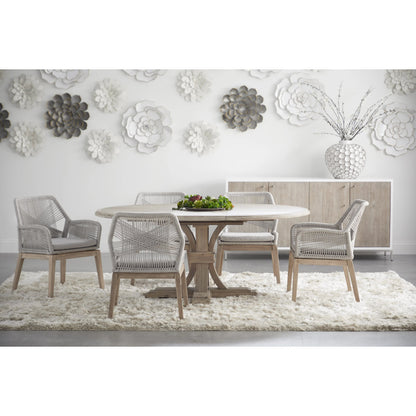 Devon Dining Table by Essentials For Living in natural gray. Made from solid acacia, acacia veneer in a cottage & farmhouse style.