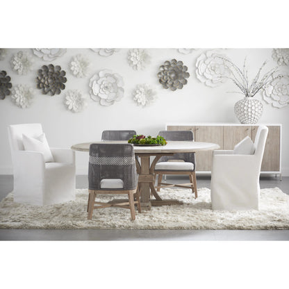 Devon Dining Table by Essentials For Living in natural gray. Made from solid acacia, acacia veneer in a cottage & farmhouse style.