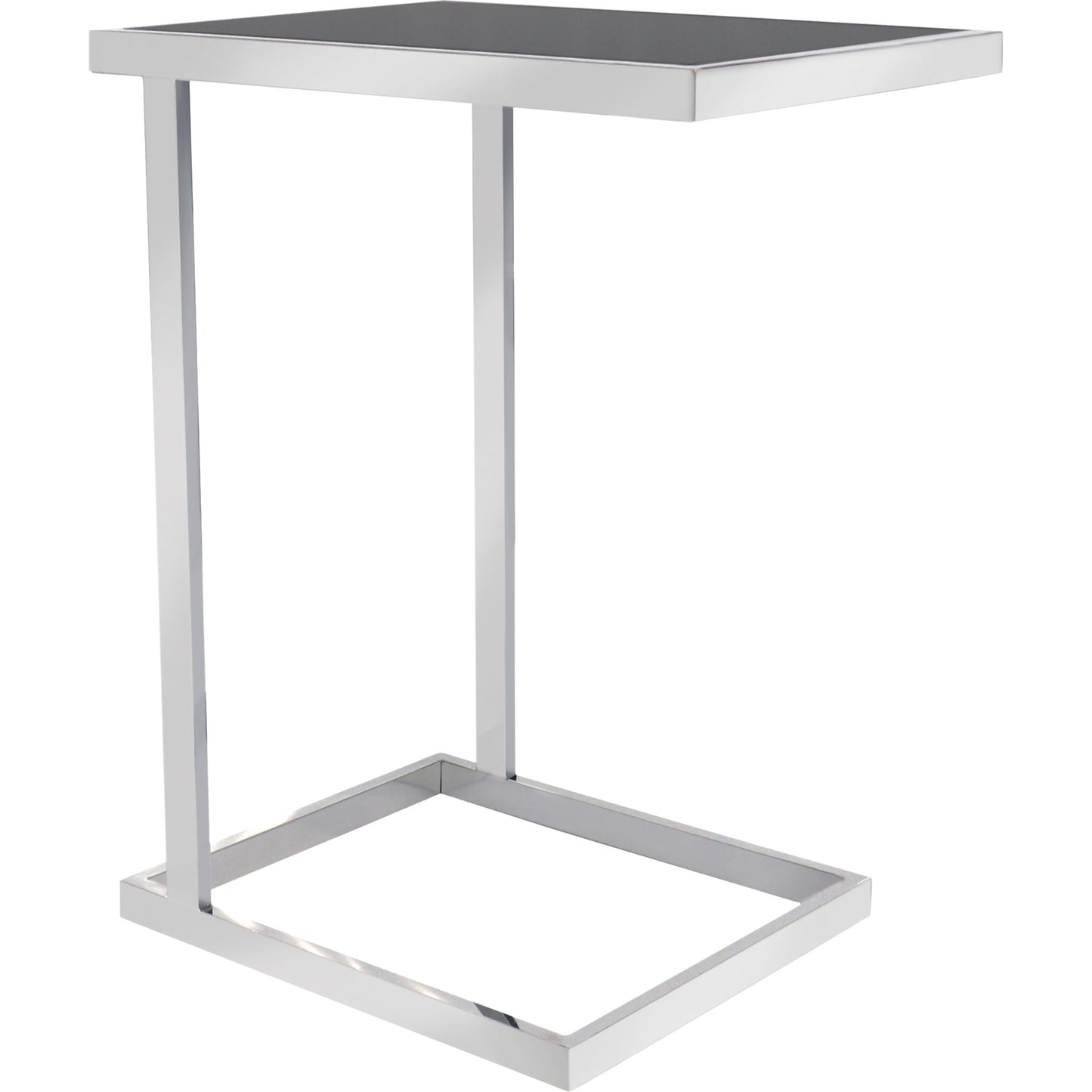 001 SR-766510 | Primary Silo | Luxe C Table by Pasargad Home in chrome and black. Made from glass, steel in a modern style.