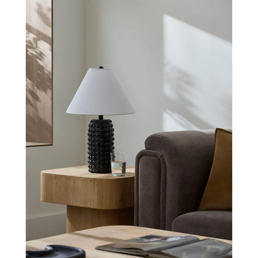 Diffa Accent Table Lamp by Livabliss. Made from resin, linen, plastic in a unique style.