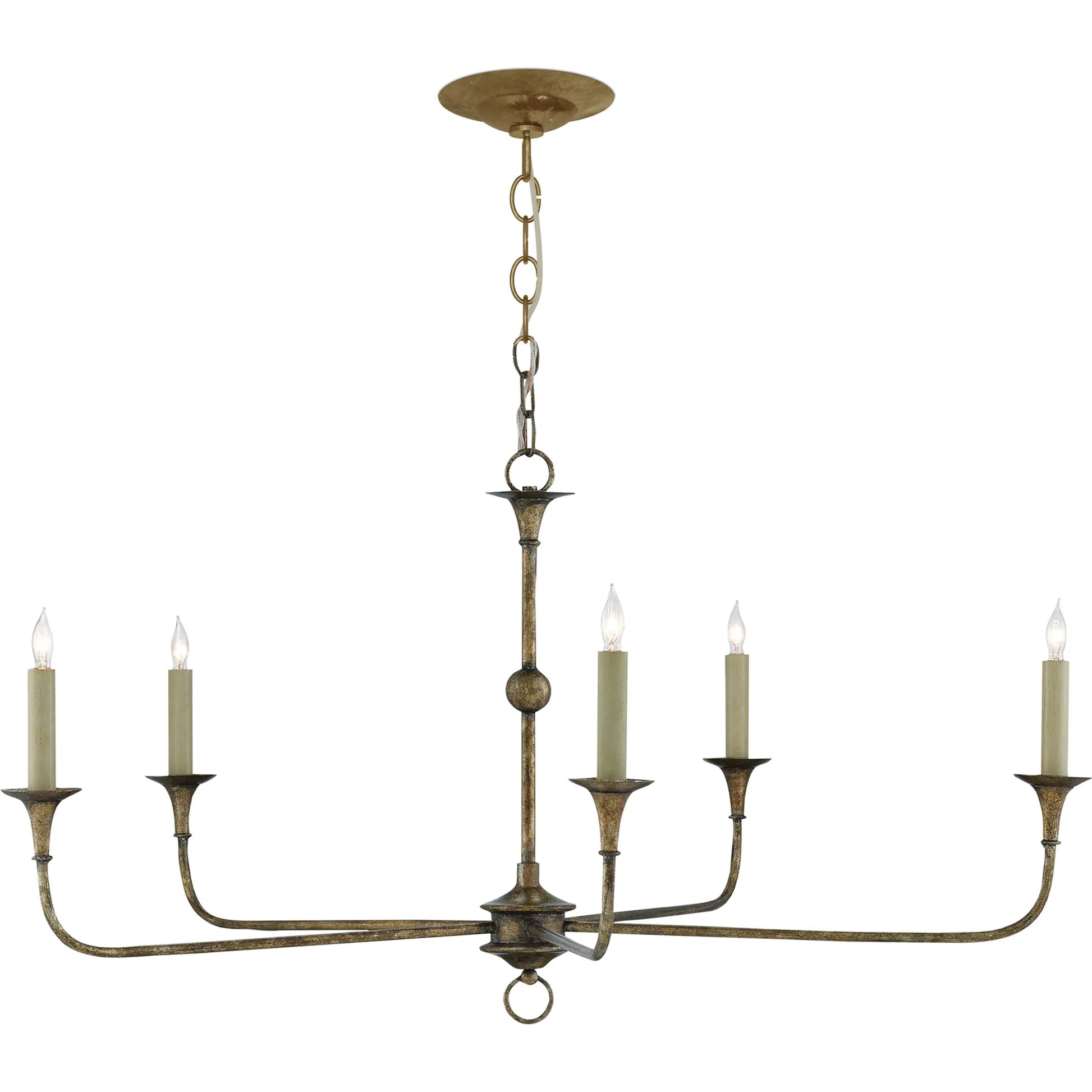 Nottaway Chandelier by Currey and Company. Made from wrought iron in a modern style.