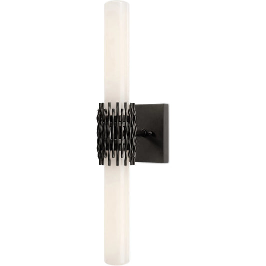Brietta Bath Wall Sconce by Currey and Company. Made from glass, metal in a unique style.
