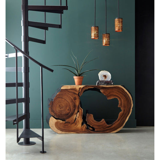 Armor Pendant Lamp by Phillips Collection in brown and brass. Made from metal in a modern style.