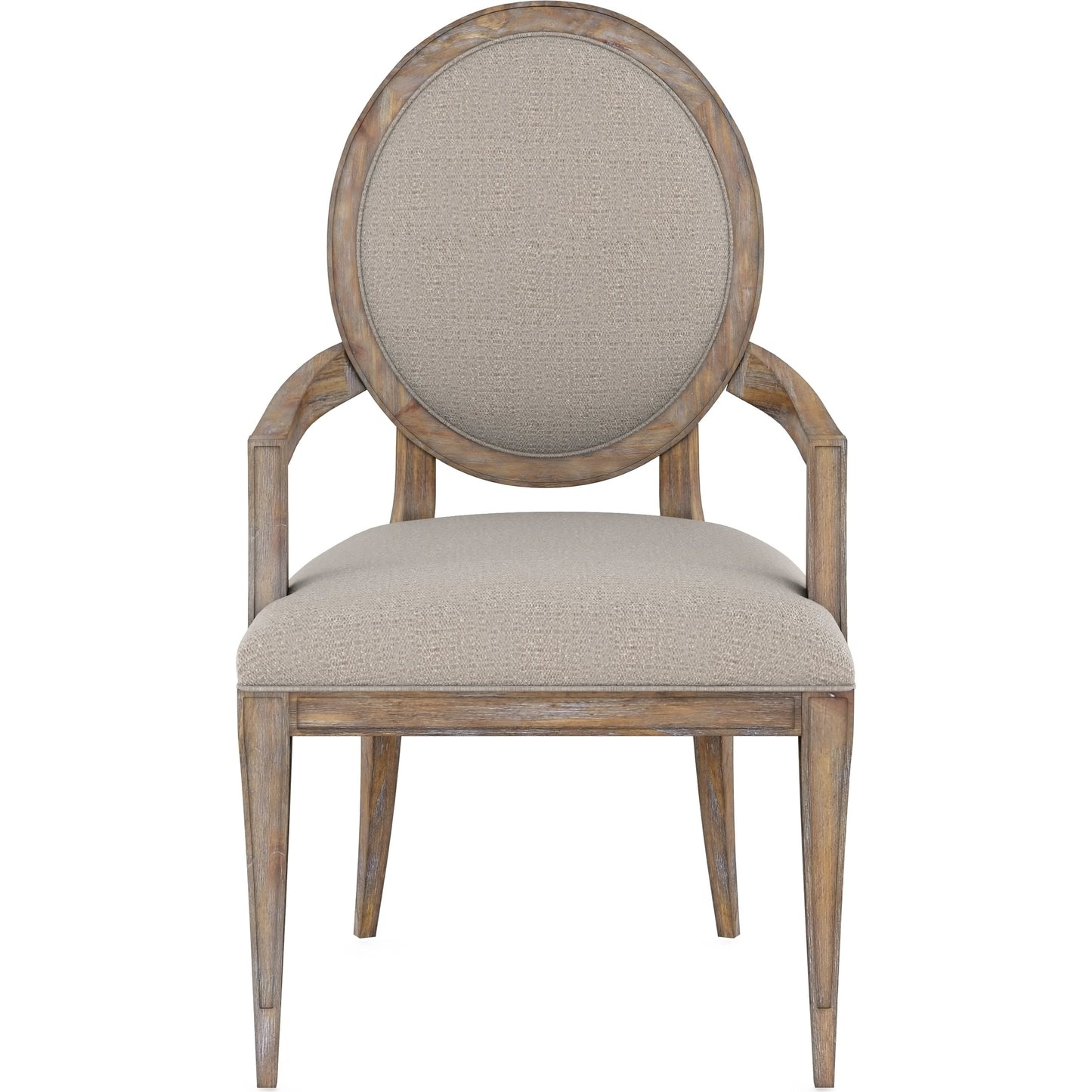 003 SI-2064905 | Additional Silo | Architrave Oval Arm Chair (Set of 2) by A.R.T. Furniture in almond. Made from parawood solids, foam, fabric in a modern style.