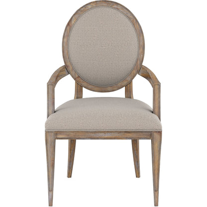 Architrave Oval Arm Chair (Set of 2) by A.R.T. Furniture in almond. Made from parawood solids, foam, fabric in a modern style.