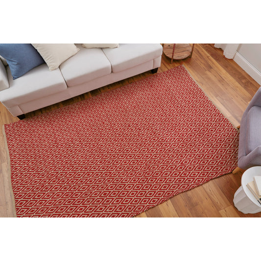 Norrington Transitional Diamond Rug - I0521 by Feizy in red, tan. Made from polyester in a unique style.