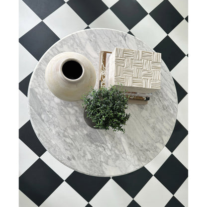 Charleston Bistro Table by Hooker Furniture in garden gate black. Made from resin with veneered carrara stone in a modern style.