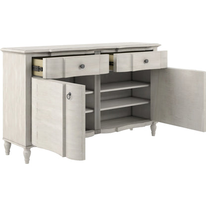 Alcove Buffet by A.R.T. Furniture in belgian ivory. Made from acacia solids, maple veneers in a transitional style.