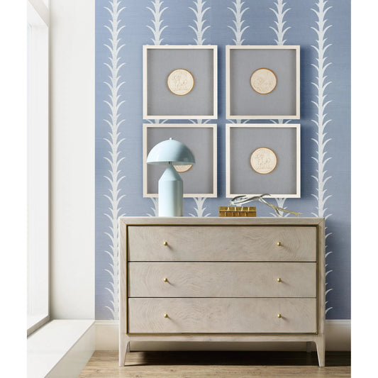 Melange Wanderlust Chest by Hooker Furniture in light greige, ash burl veneers. Made from wood, metal, fabric, 100% polyester in a transitional style.