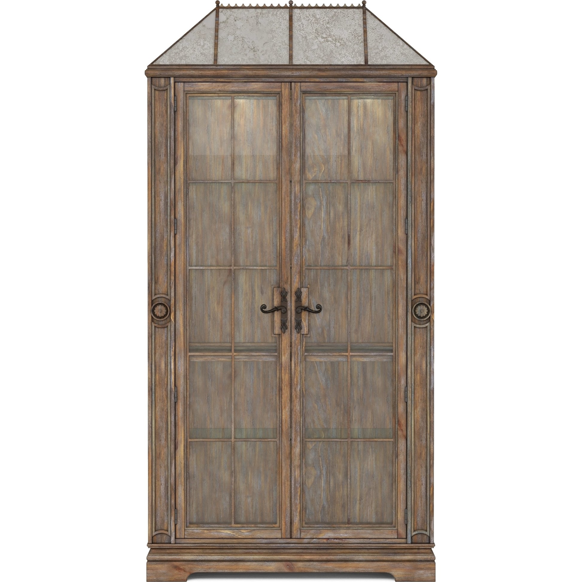 Architrave China Cabinet by A.R.T. Furniture in almond. Made from pine solids and veneer, glass, metal in a traditional style.