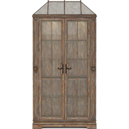 Architrave China Cabinet by A.R.T. Furniture in almond. Made from pine solids and veneer, glass, metal in a traditional style.