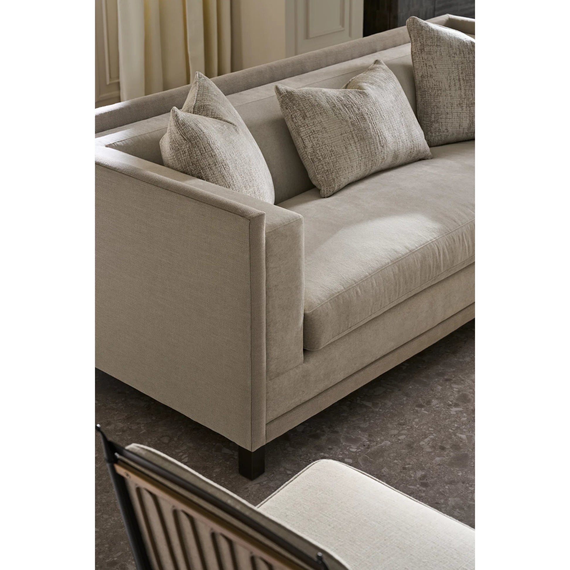Tuxedo Sofa by Caracole in brushed deep bronze. Made from unique in a unique style.