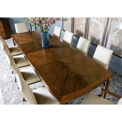 Toulouse Walnut Dining Table by Jonathan Charles in walnut. Made from walnut quarter figured veneer in a modern style.