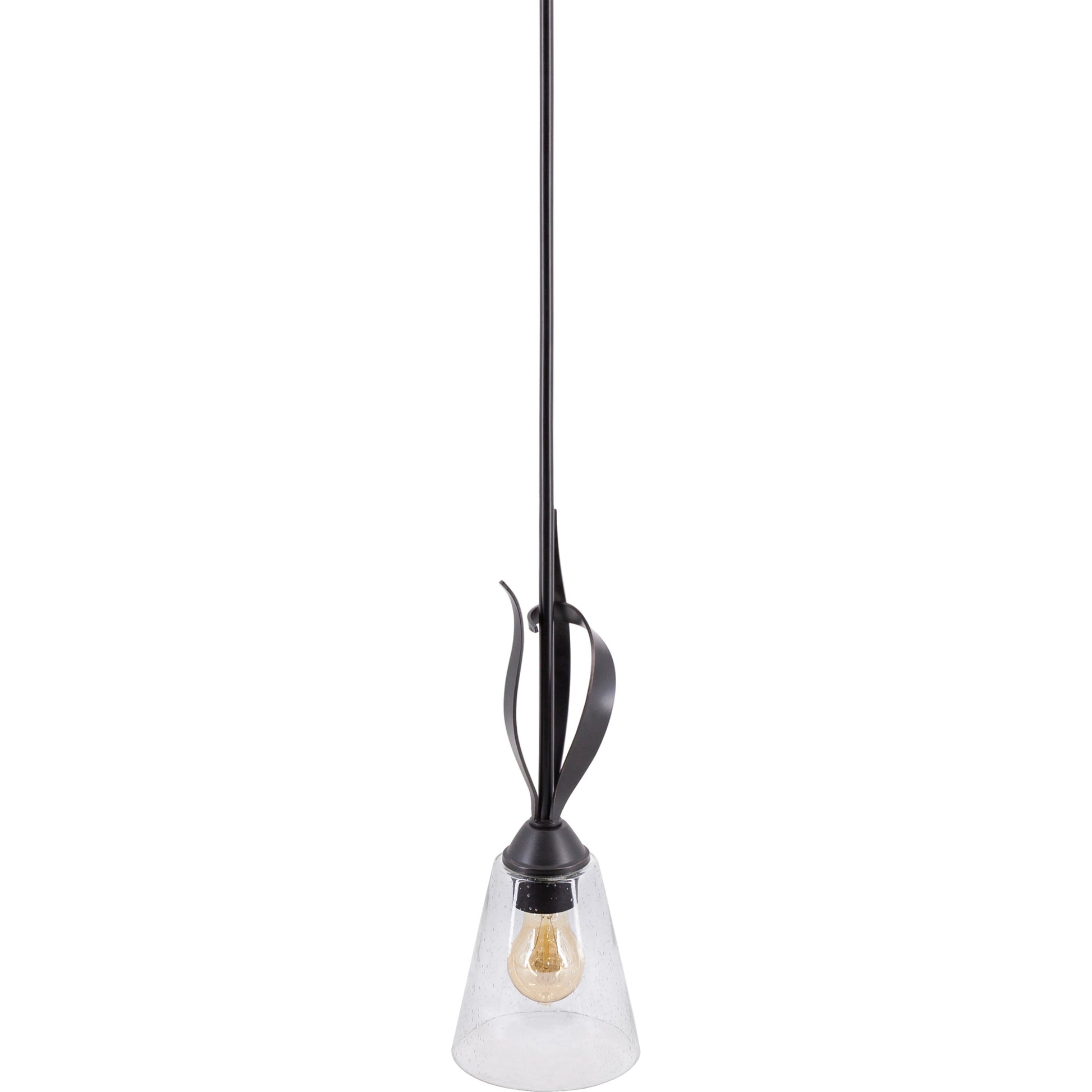 Dhalia Ceiling Light - 25311 by Surya in black, clear and hand finishedseededpainted. Made from glass, metal in a modern style.