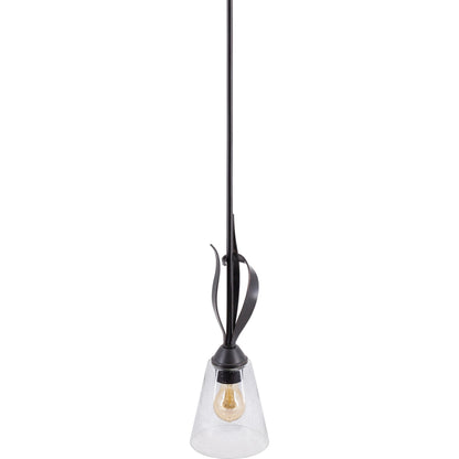 Dhalia Ceiling Light - 25311 by Surya in black, clear and hand finishedseededpainted. Made from glass, metal in a modern style.