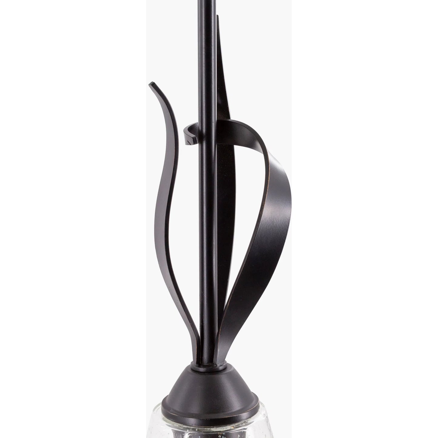 002 SI-1905249 | Closeup | Dhalia Ceiling Light - 25311 by Surya in black, clear and hand finishedseededpainted. Made from glass, metal in a modern style.