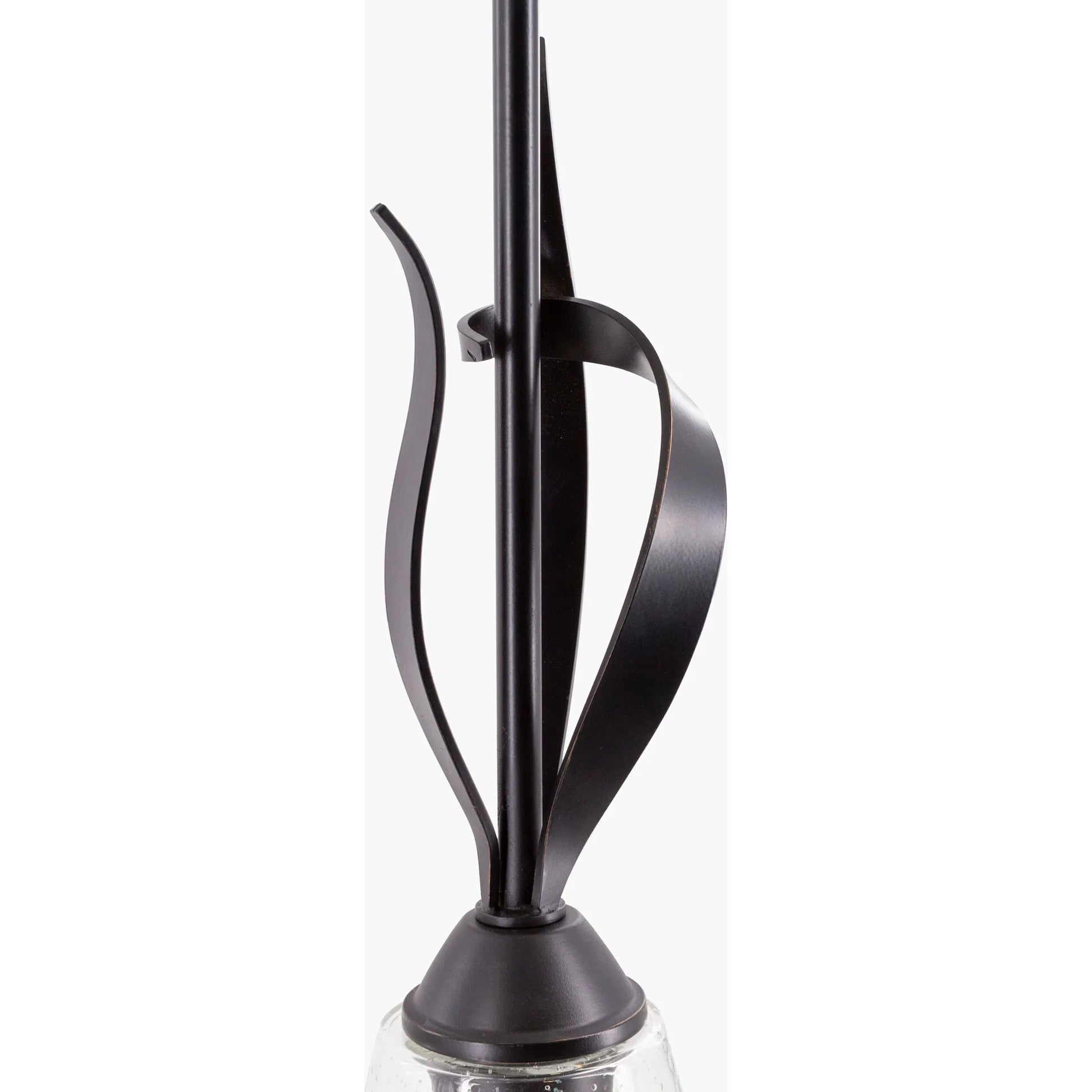 Dhalia Ceiling Light - 25311 by Surya in black, clear and hand finishedseededpainted. Made from glass, metal in a modern style.