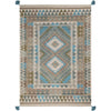 Sage, Medium Brown, Tan, Dusty Sage, Blue, Dark Brown / 2' x 3'