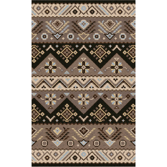 Dillon Rug - 5558 by Surya in dark blue, taupe, brown, mustard, black. Made from 100% wool in a unique style.